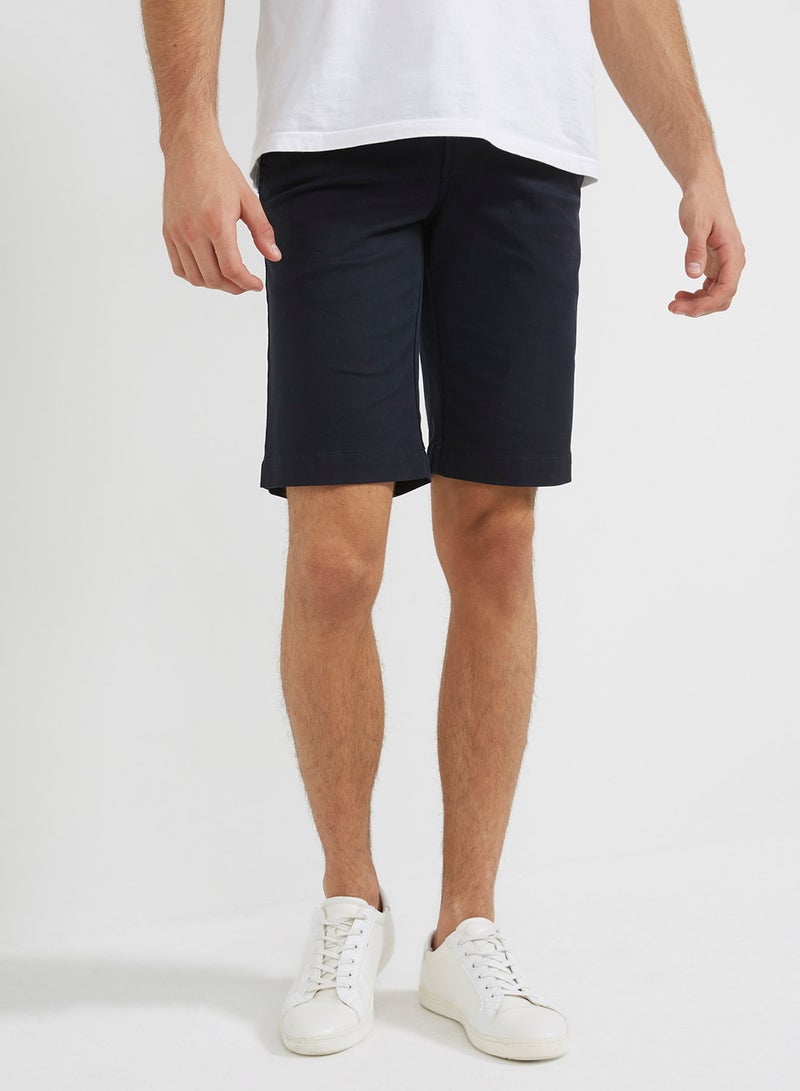 Plain Bermuda Shorts 469 Navy Blue