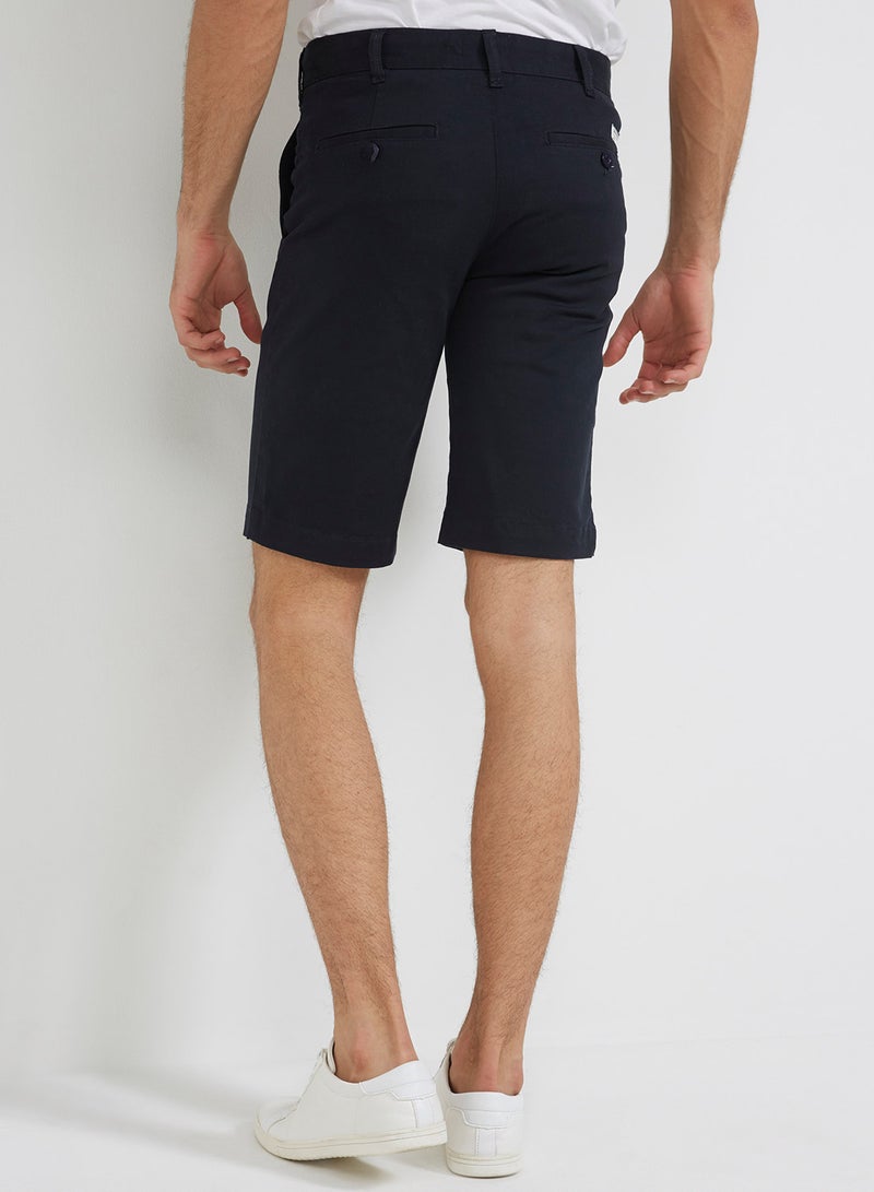 Plain Bermuda Shorts 469 Navy Blue