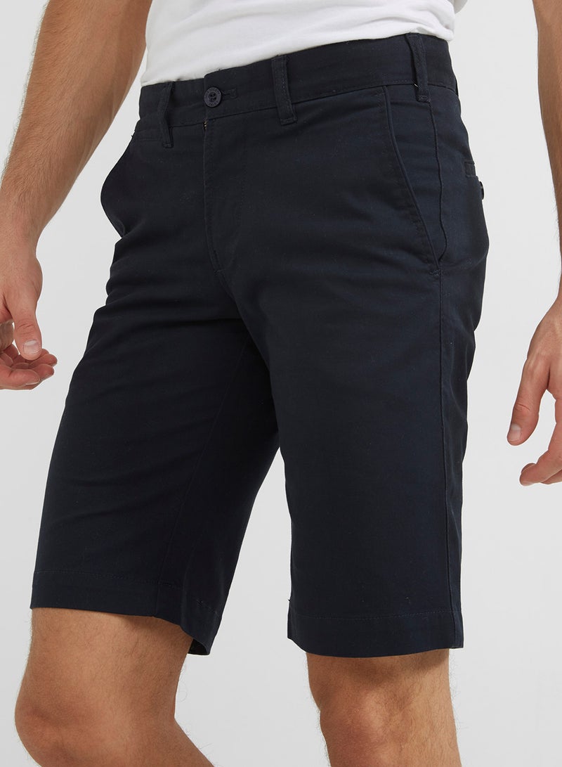 Plain Bermuda Shorts 469 Navy Blue