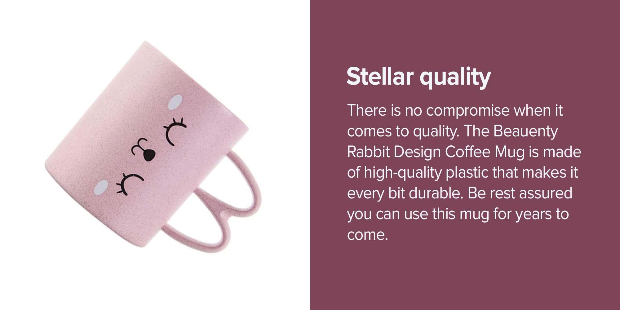 Rabbit Design Coffee Mug Pink/Black/White