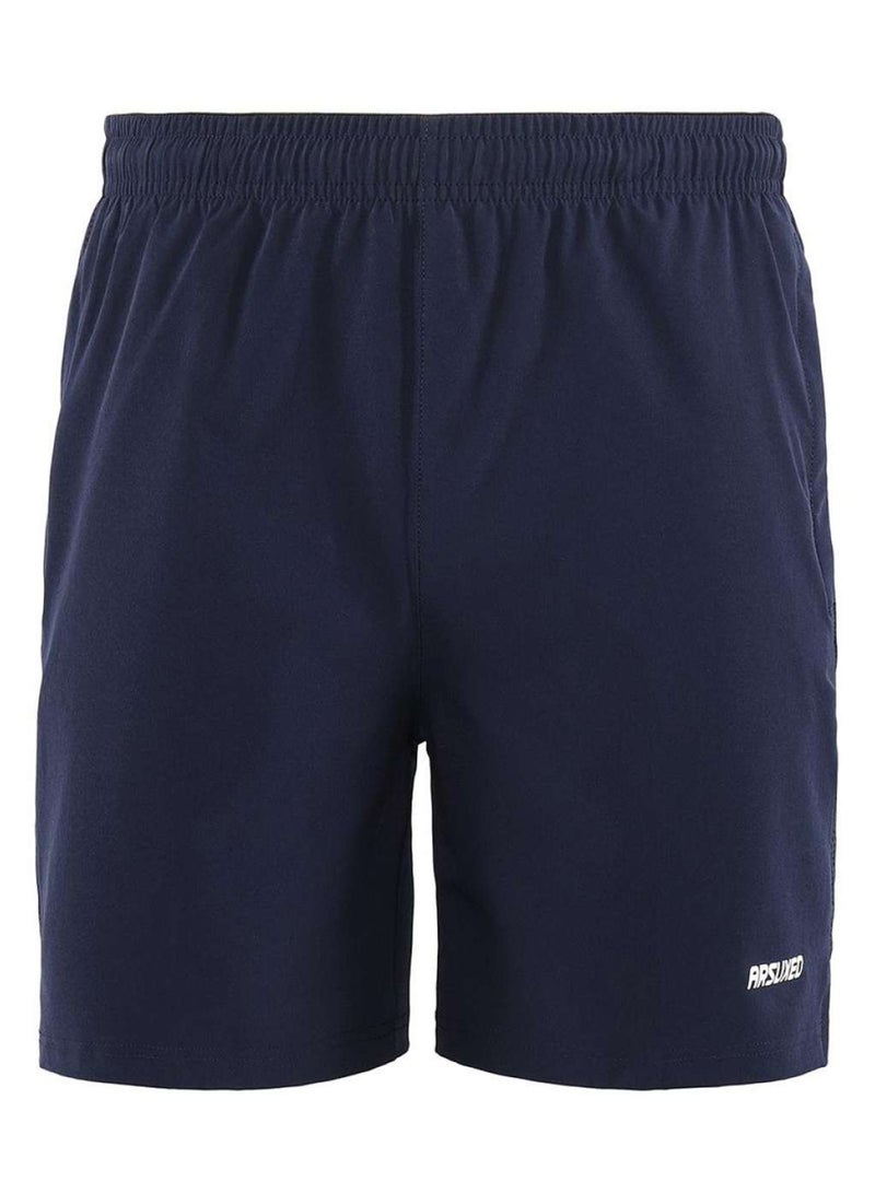 Breathable Mid Rise Casual Shorts Dark Blue