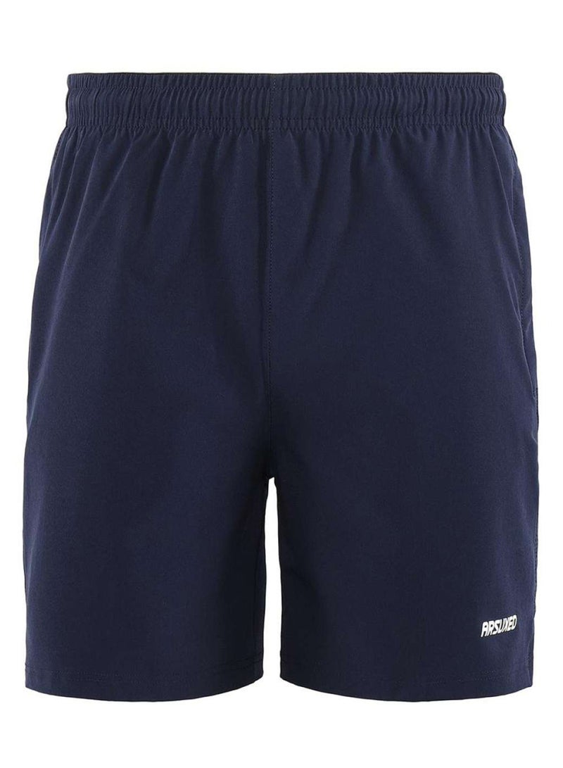 Breathable Mid Rise Casual Shorts Dark Blue