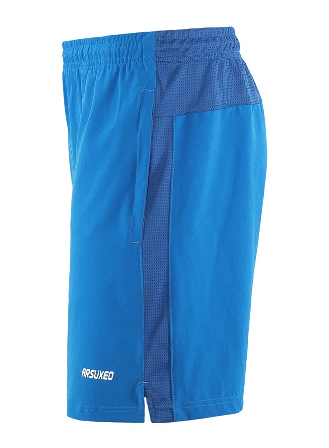 Breathable Mid Rise Casual Shorts Light Blue