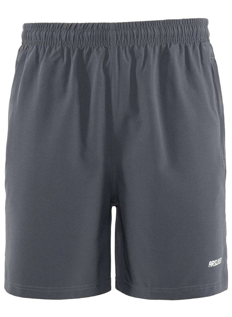 Breathable Mid Rise Casual Shorts Grey