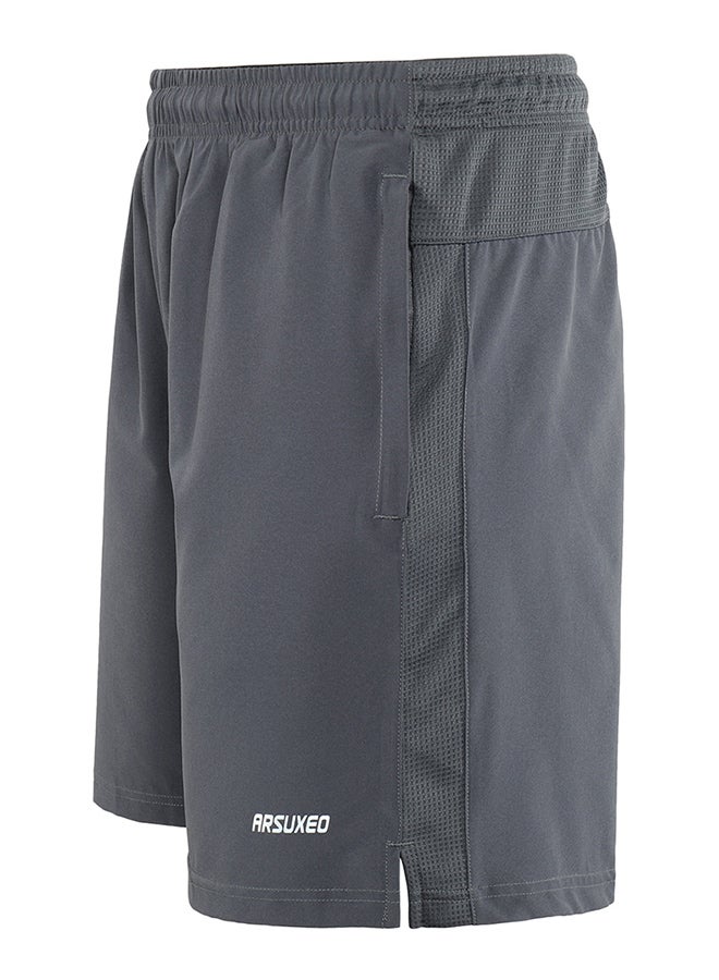Breathable Mid Rise Casual Shorts Grey