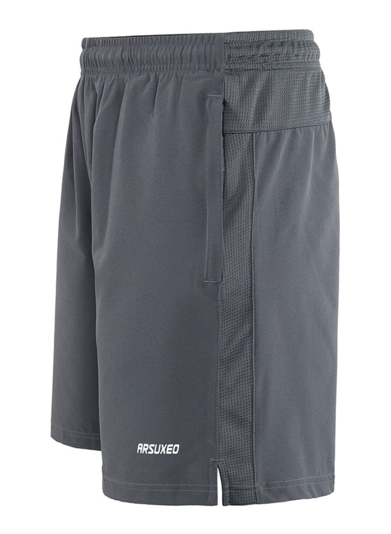 Breathable Mid Rise Casual Shorts Grey