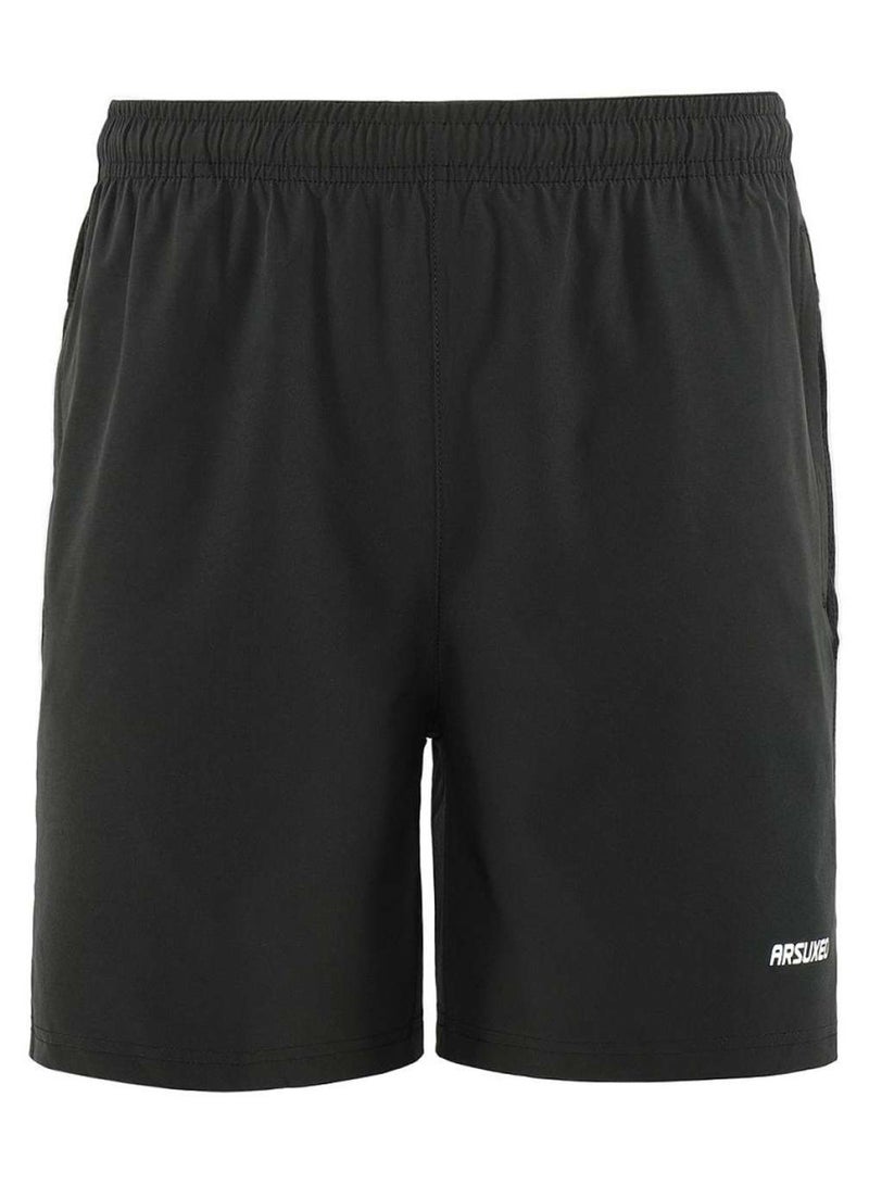 Breathable Mid Rise Casual Shorts Black