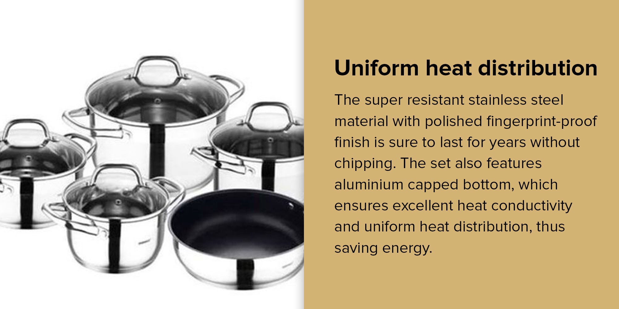 9-Piece Gourmet Cookware Set Silver/Black Non-stick Fry Pan 1x24, Casserole With Lid 1x24, Casserole With Lid 1x20, Casserole With Lid 1x24, Stock Pot With Lid 1x20cm