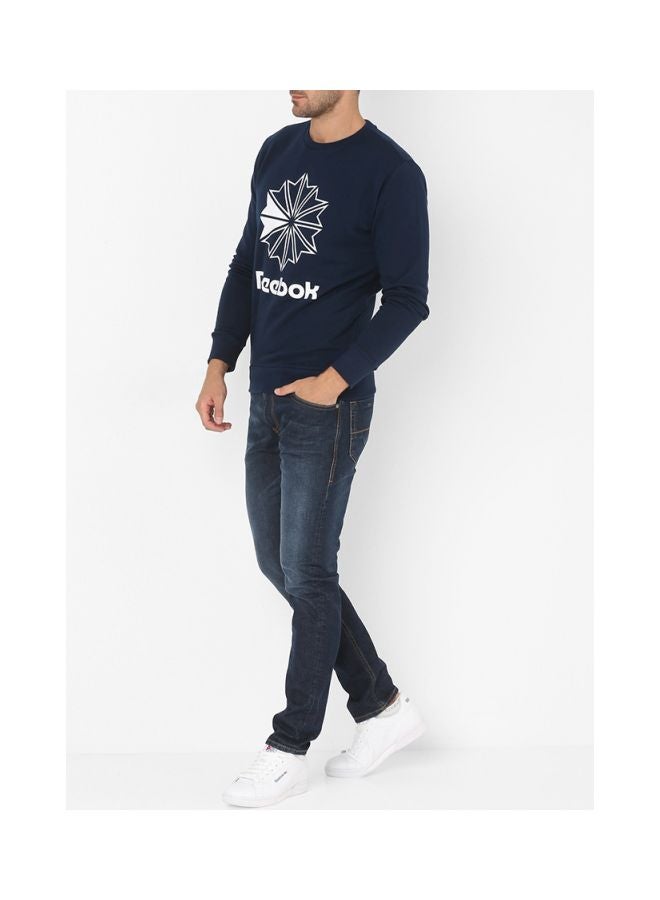 AC FT Big Starcrest Sweatshirt Collegiate Navy/White