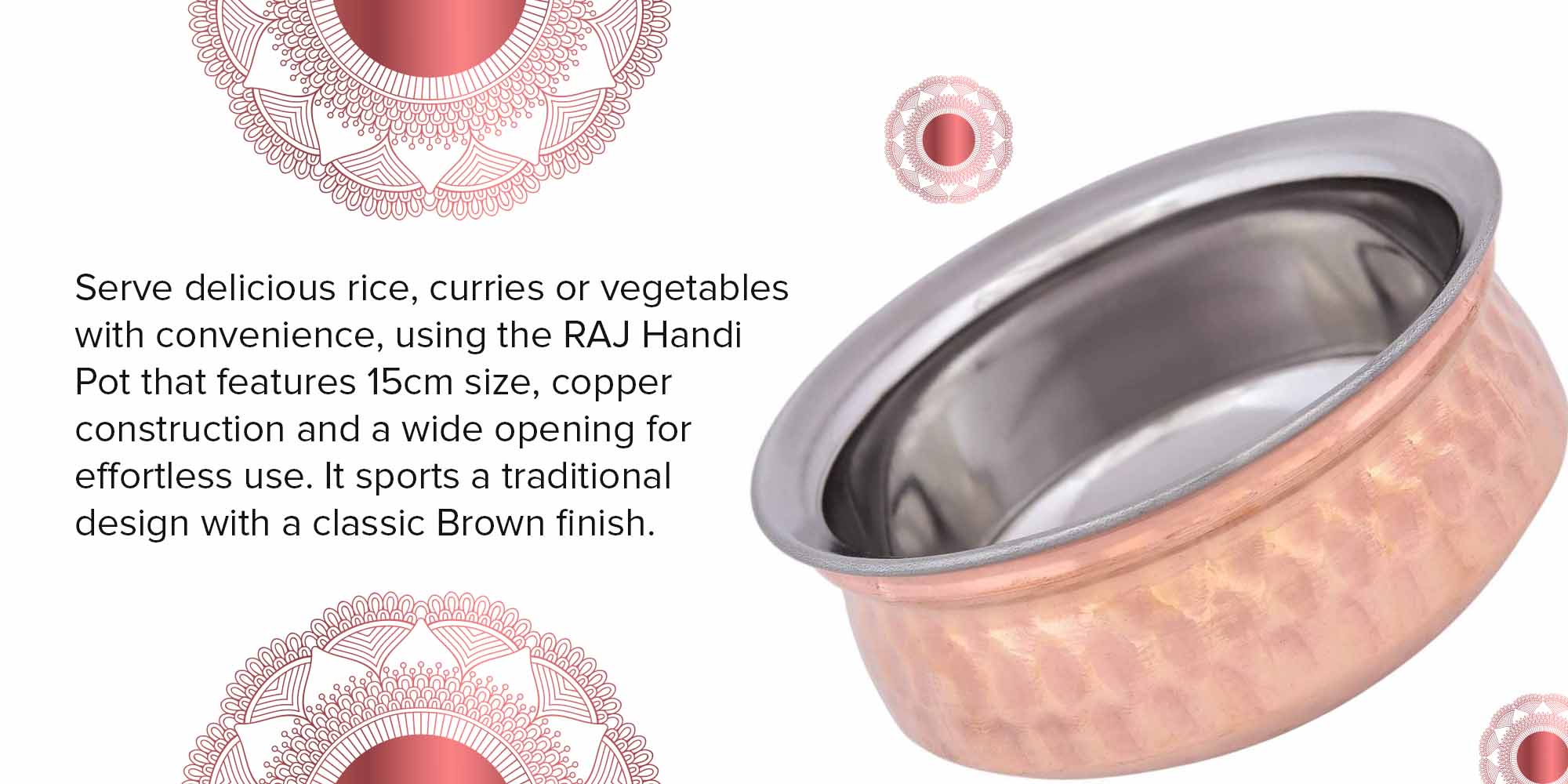 Copper Handi Pot Copper 15cm