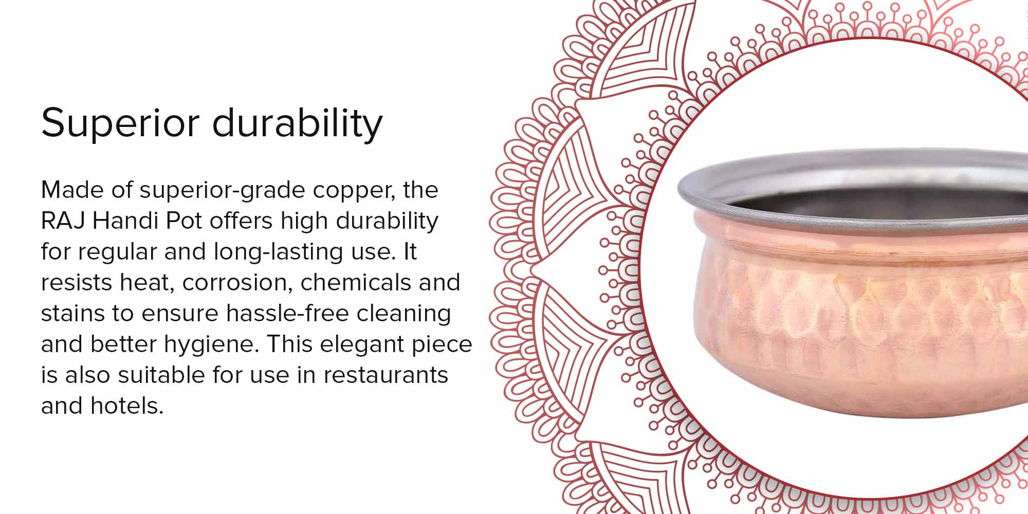 Copper Handi Pot Copper 15cm