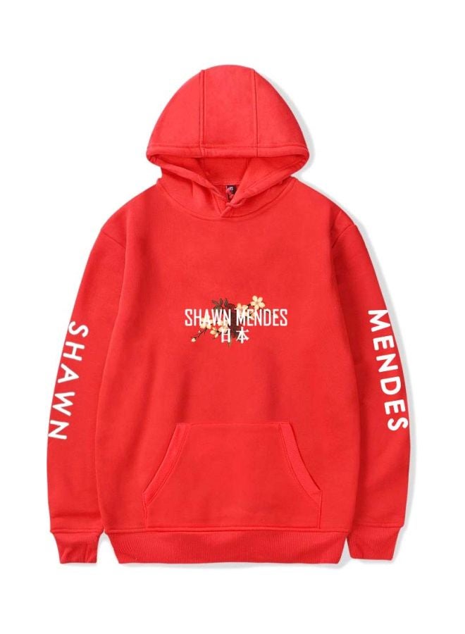 Shawn Mendes Printed Hoodie Red/White/Black