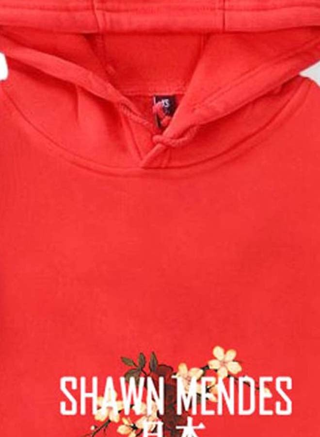 Shawn Mendes Printed Hoodie Red/White/Black