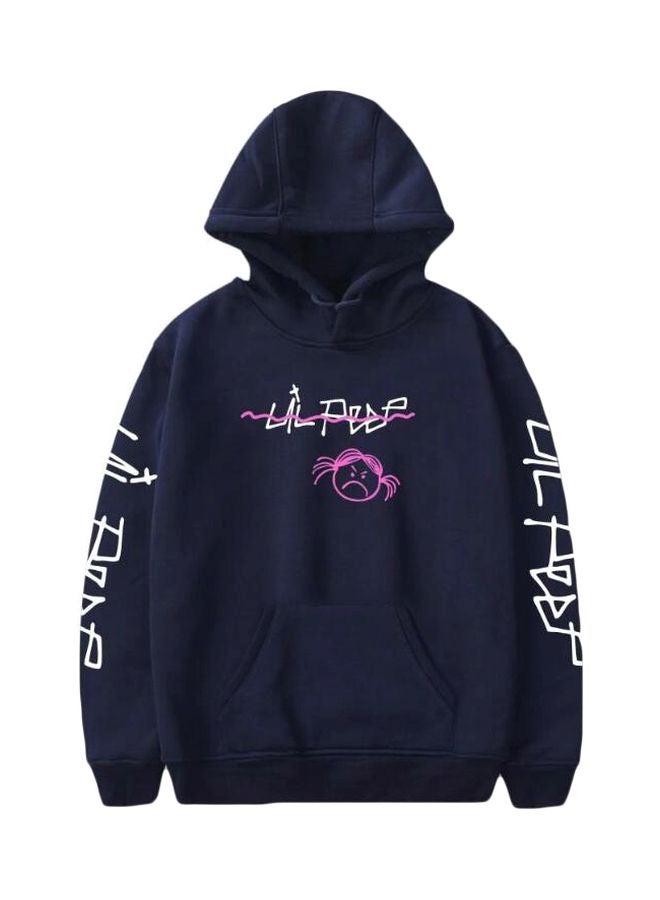 Lil Peep Printed Hoodie Blue/White/Pink