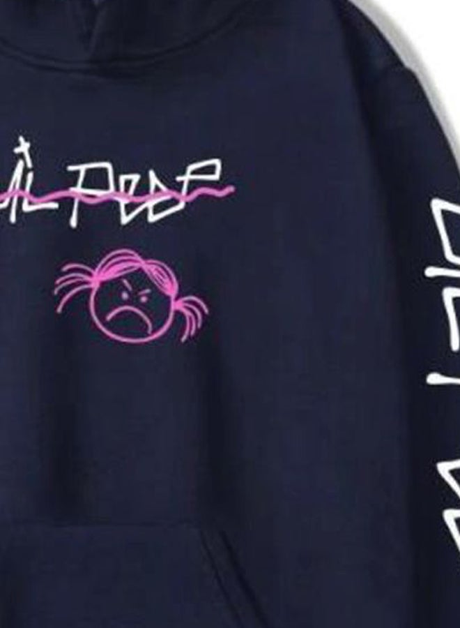 Lil Peep Printed Hoodie Blue/White/Pink