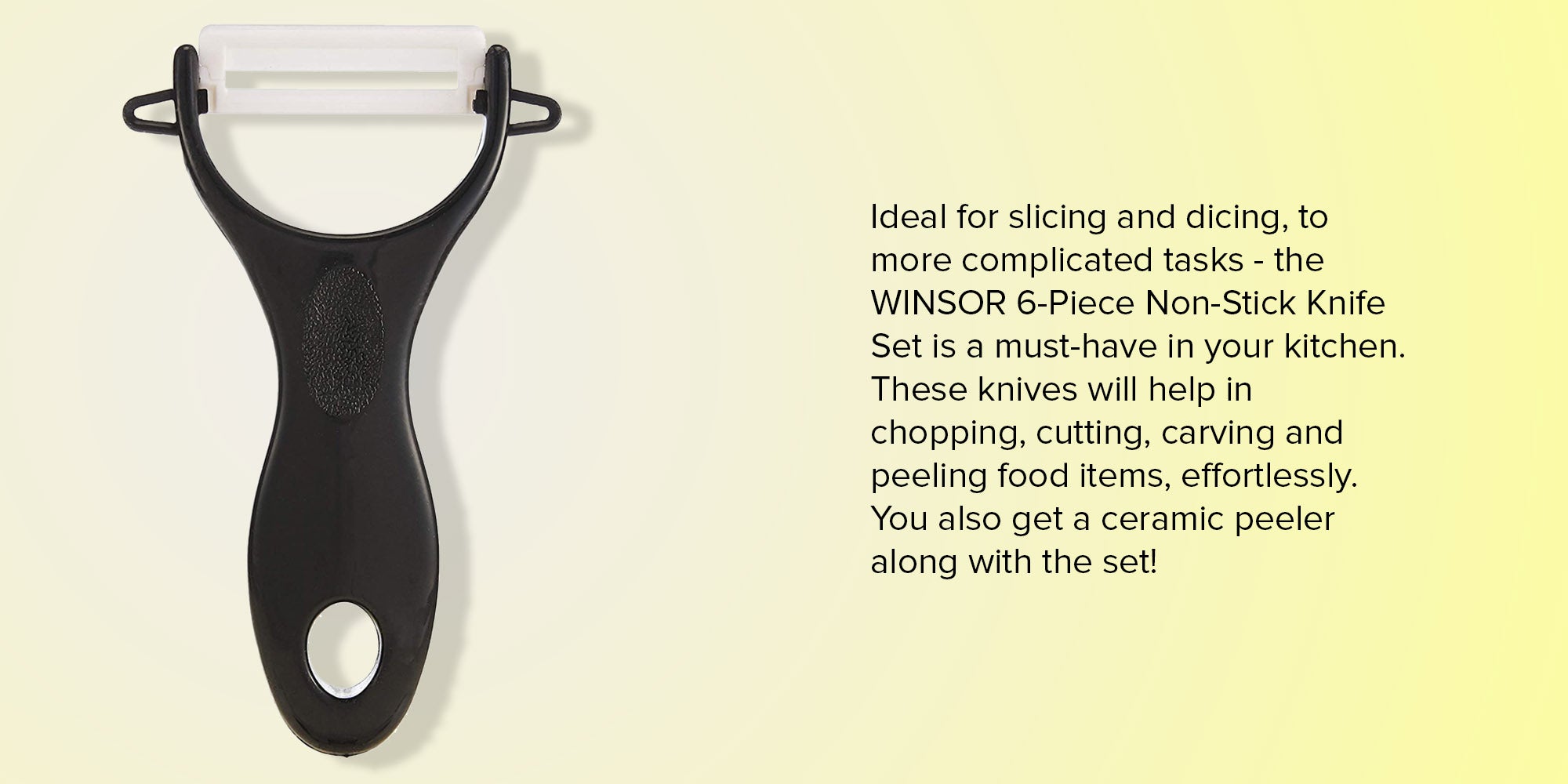 6-Piece Non Stick Knife Set Black