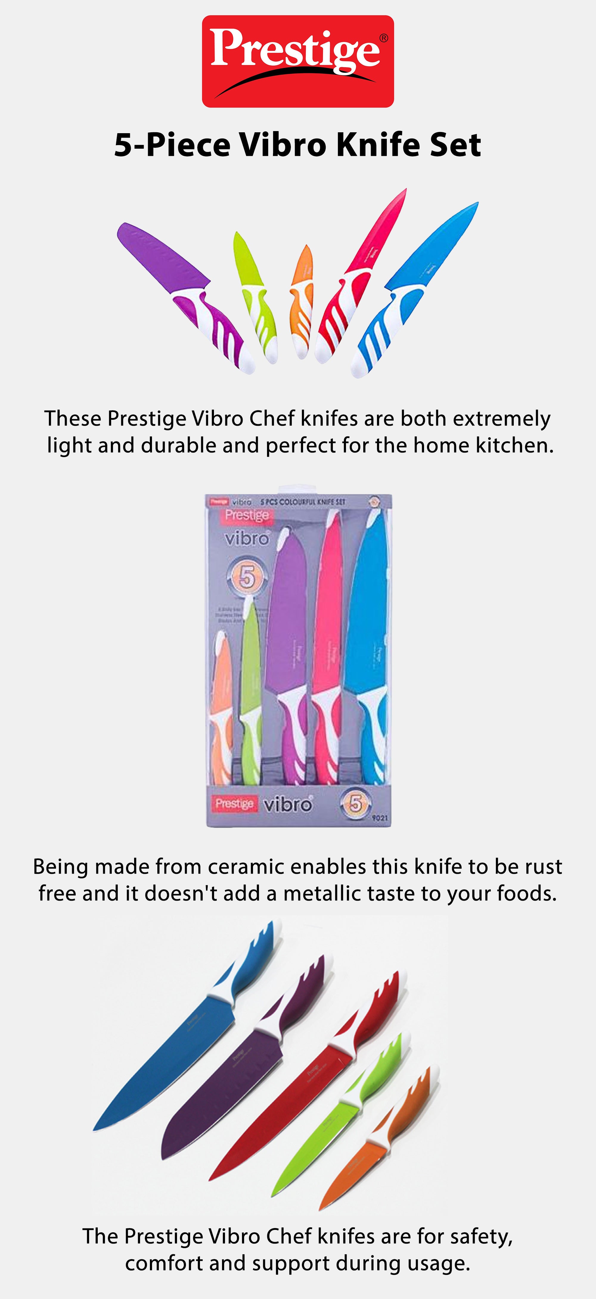 5-Piece Knives Set Multicolour