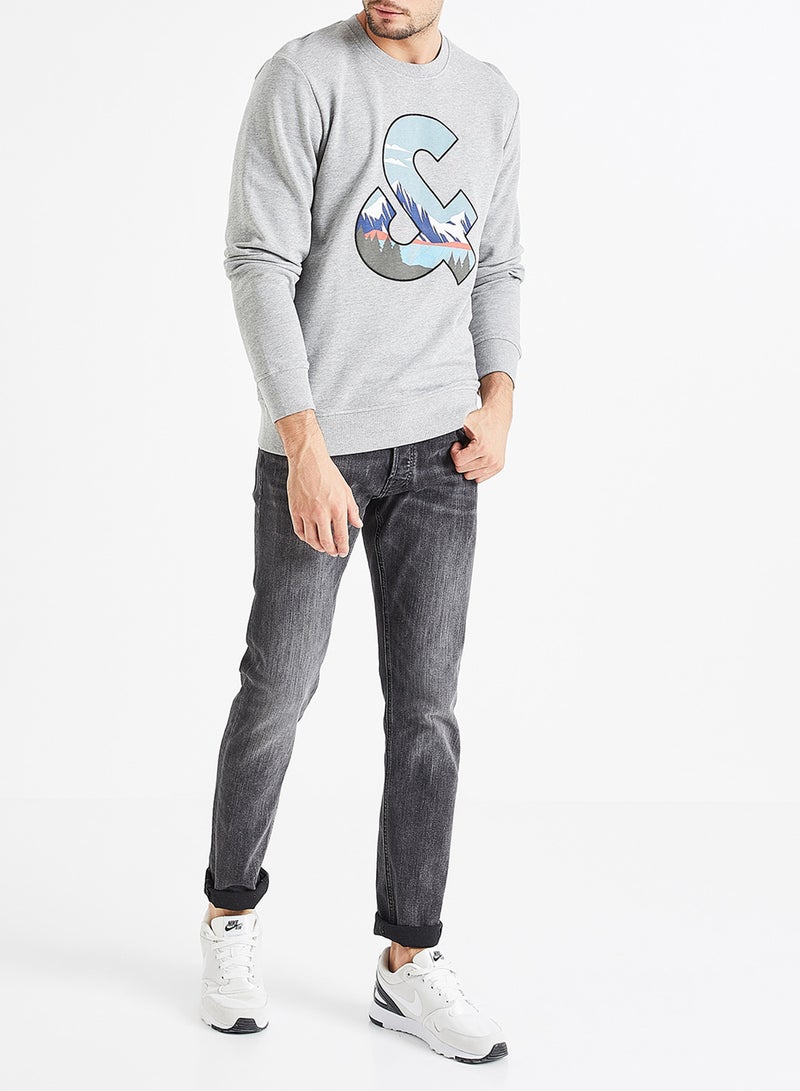 Evan Crew Neck Sweatshirt Grey