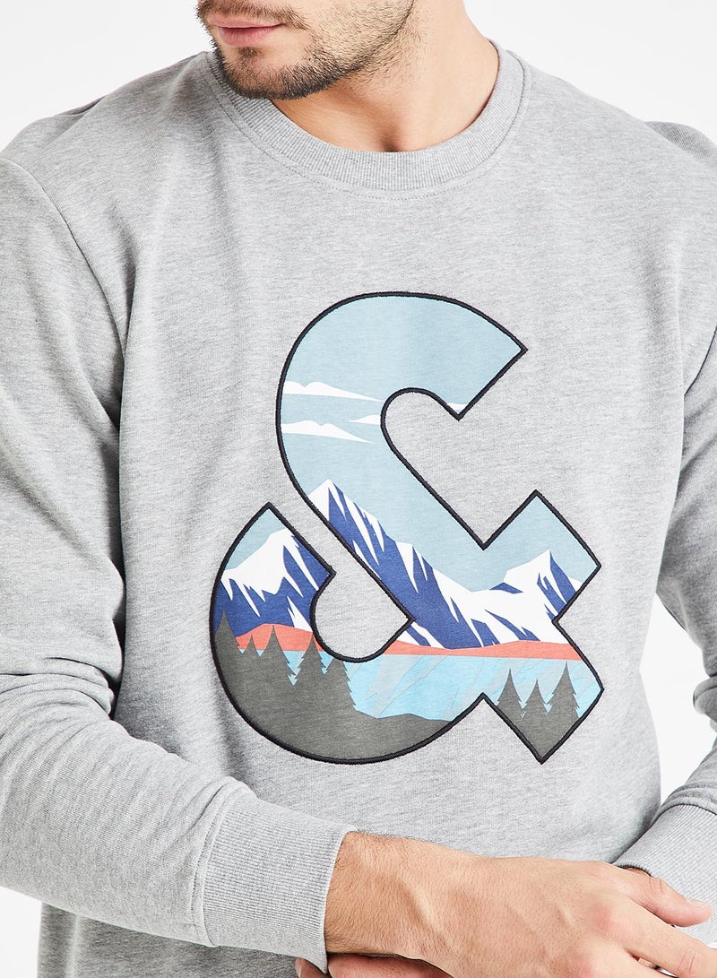 Evan Crew Neck Sweatshirt Grey