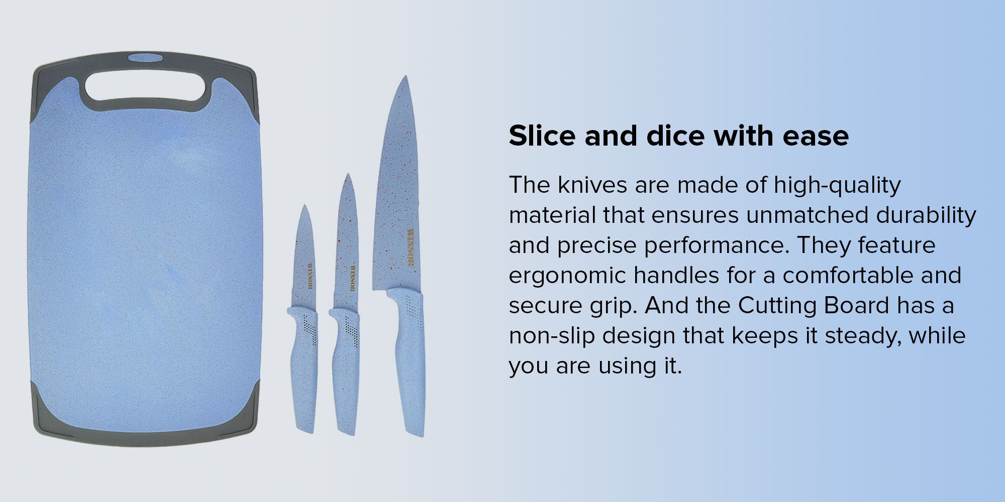 Cutting Board With Knife Set Assorted