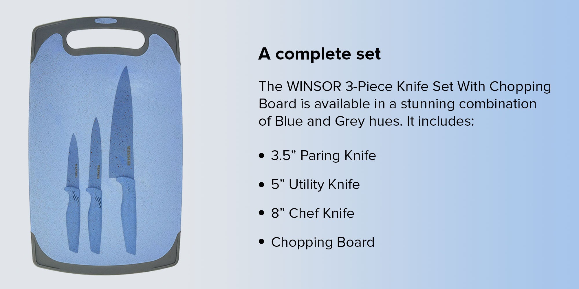 Cutting Board With Knife Set Assorted