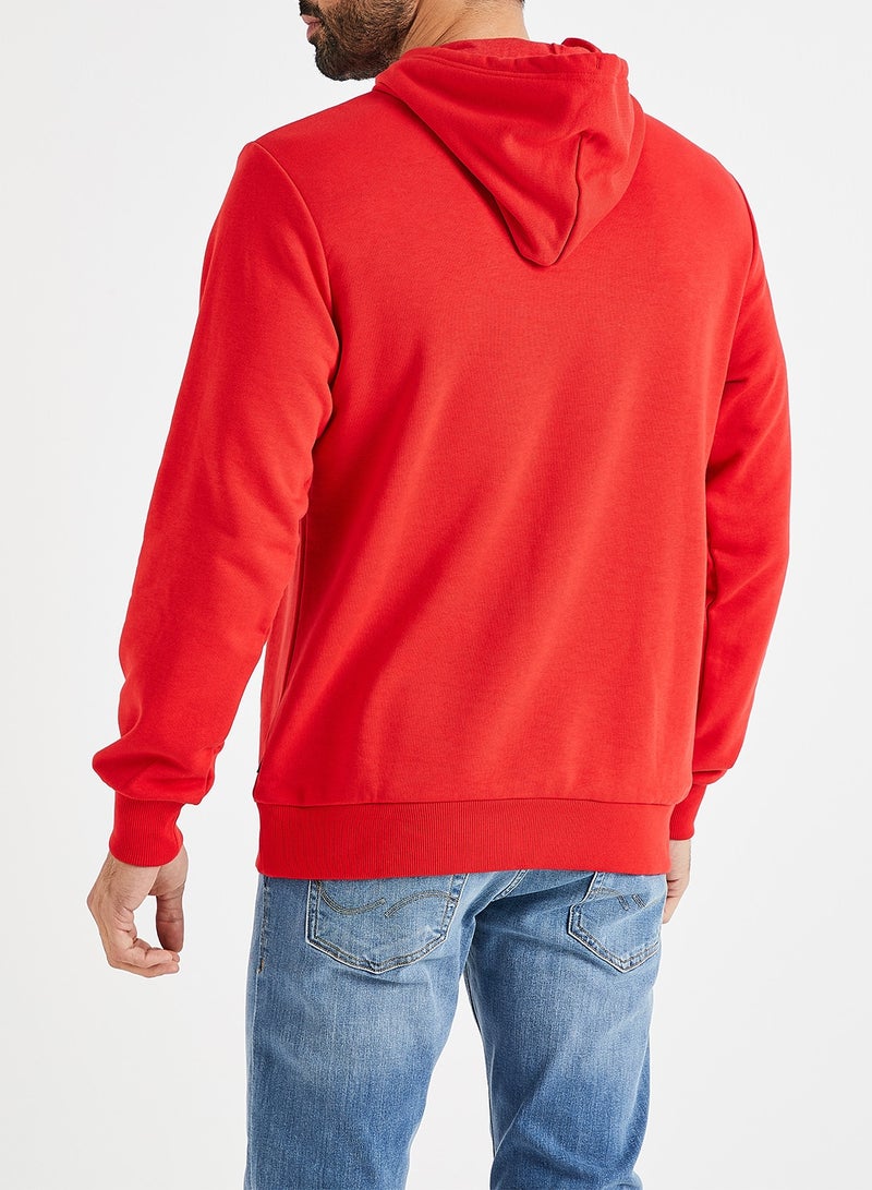 Logo Embroidered Hoodie Red