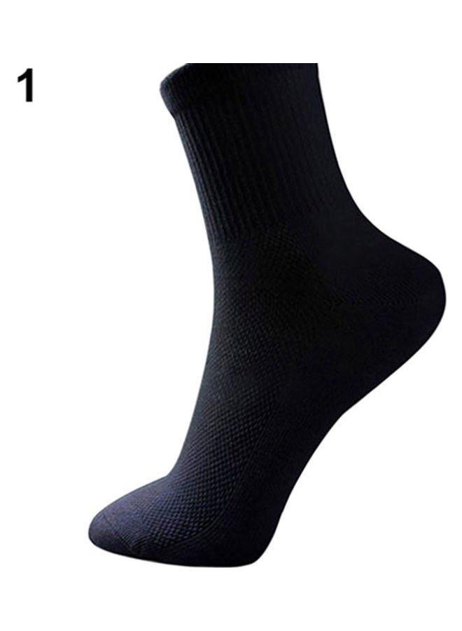 5 Pairs Men Business Breathable Socks Thermal Soft Cotton Blended Casual Sport Sock Black