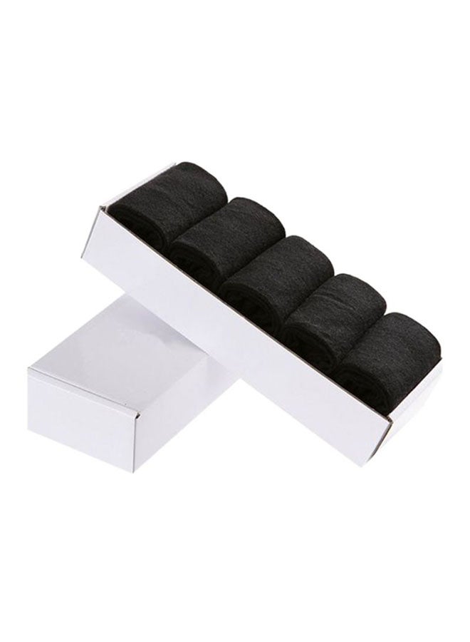 Set Of 5 Breathable Thin Deodorization Socks Black