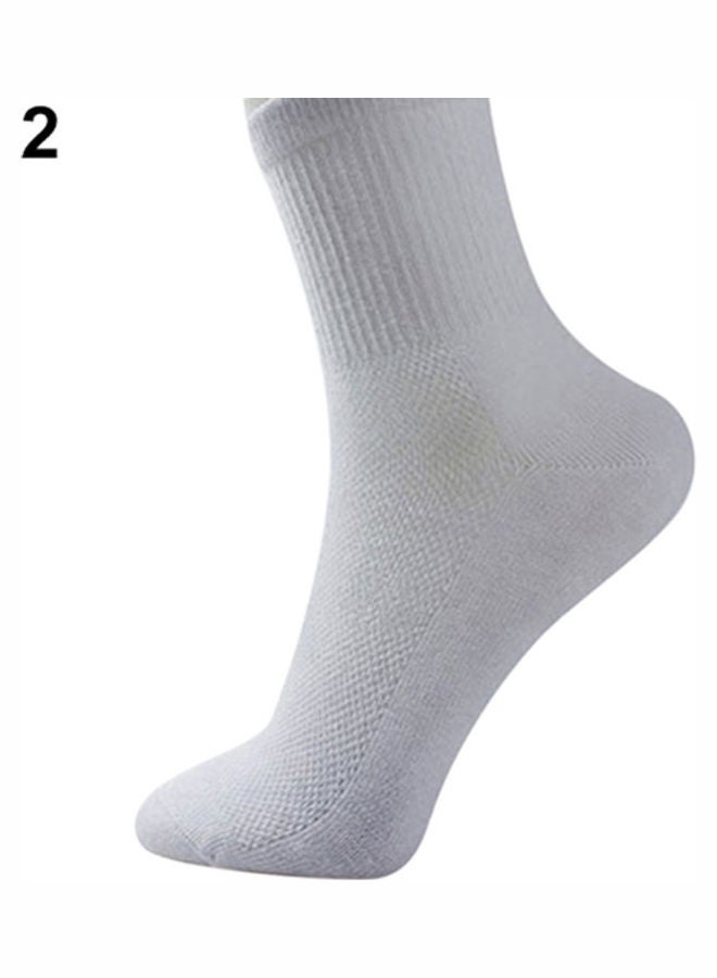 5 Pairs Men Business Breathable Socks Thermal Soft Cotton Blended Casual Sport Sock White