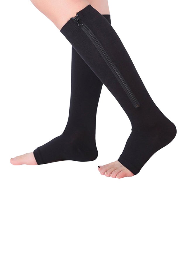 2-Piece Zip Sox Compression Socks Black