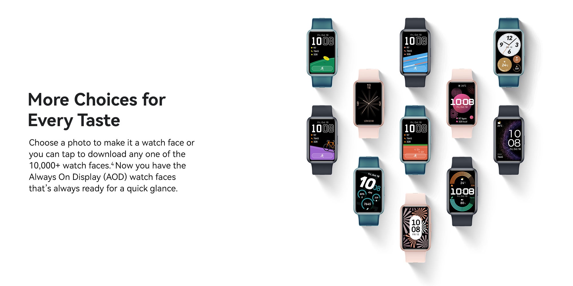 WATCH FIT Special Edition Smart Watch, 1.64-inch HD AMOLED Display, Built-in GPS, Scientific Sleep Tracking, Quick Replies for Third-Party Apps, Compatible with Android & iOS Devices Forest Green