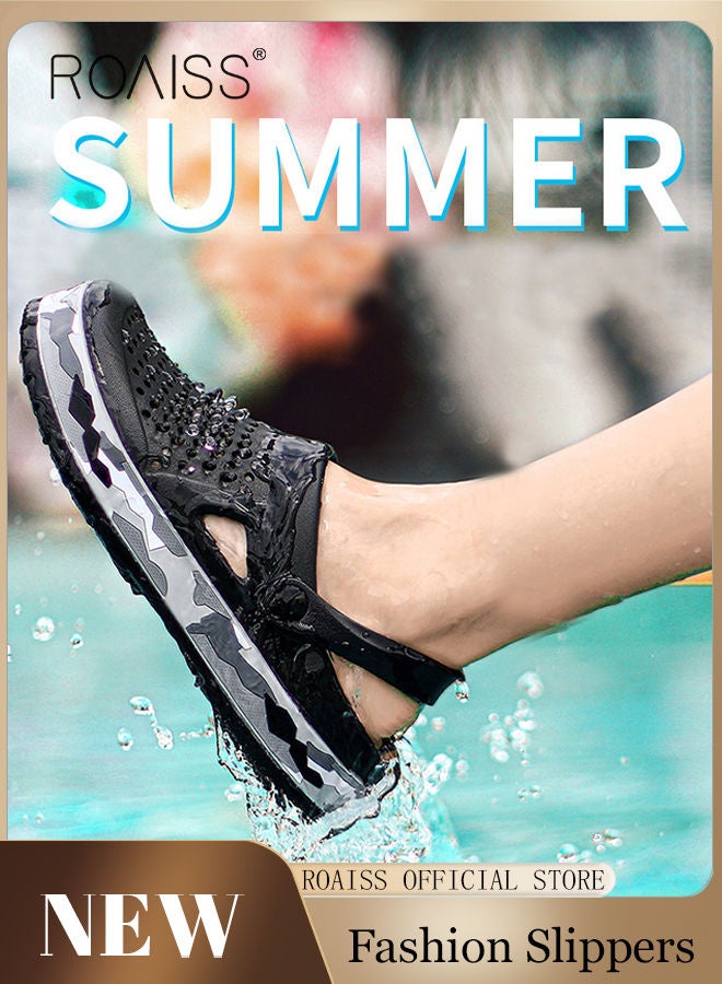 Men Breathable Sandals Anti-Slip Water Shoes Outdoor Beach Shower Slippers Summer Sandals Men's Outdoor Clogged Shoes