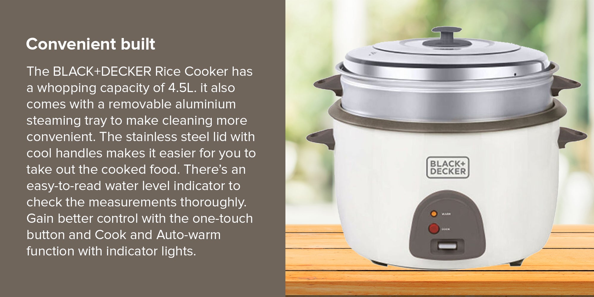 Rice Cooker 4.5L 4.5 L 1600.0 W RC4500 White/Black/Clear