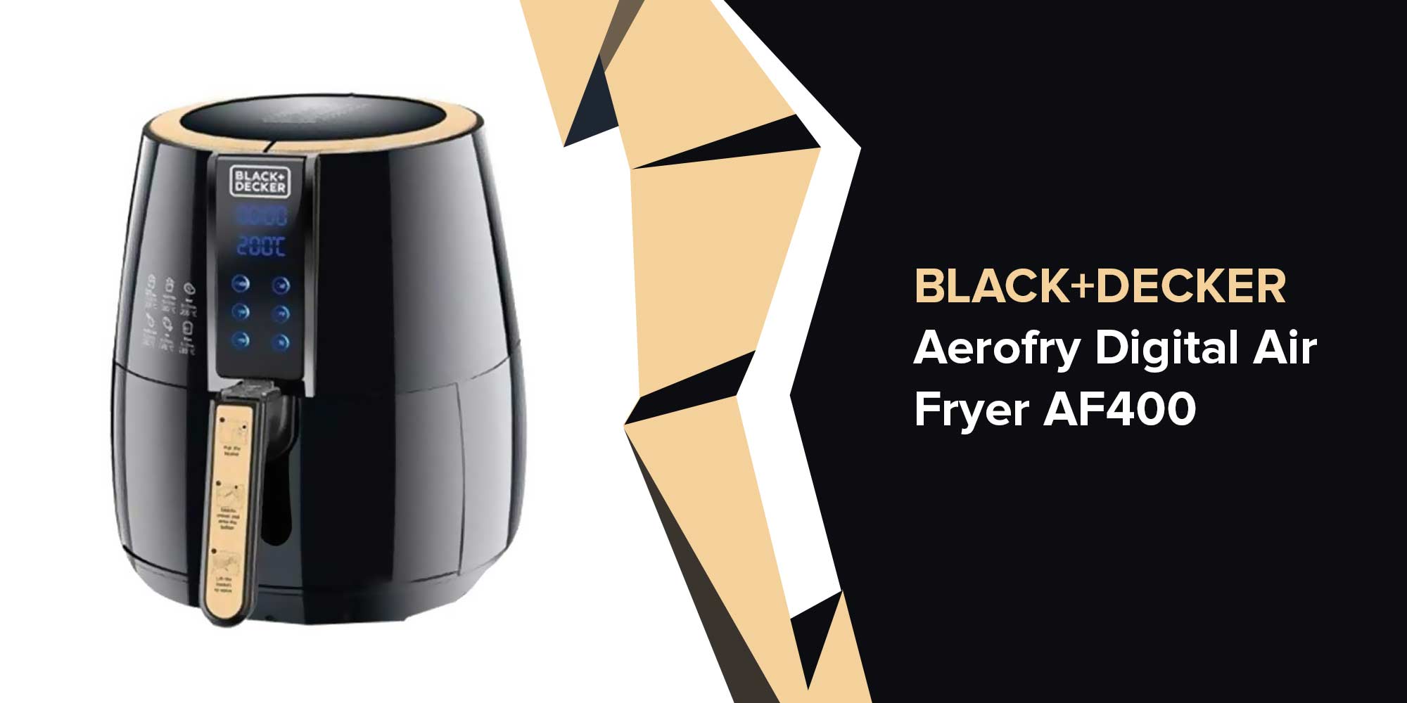 Aerofry Digital Air Fryer 4 L 1500 W AF400 Black/Gold