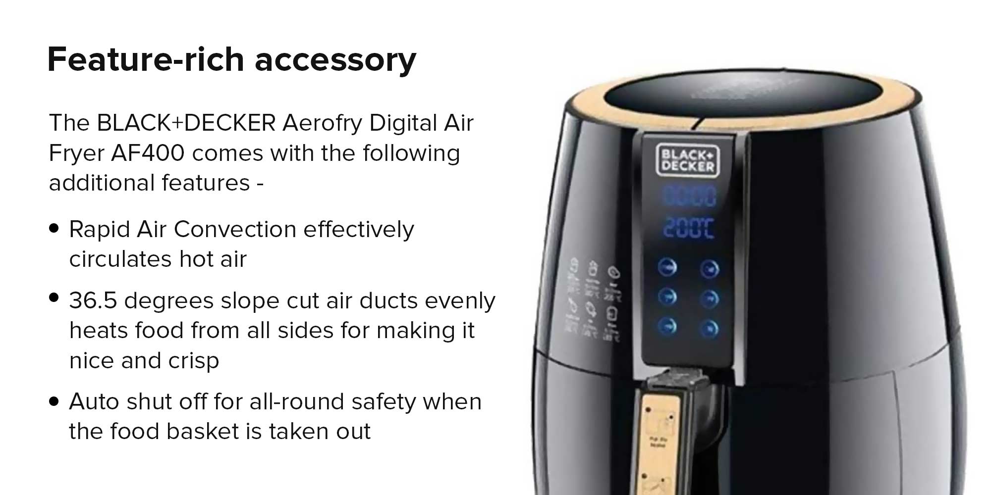 Aerofry Digital Air Fryer 4 L 1500 W AF400 Black/Gold