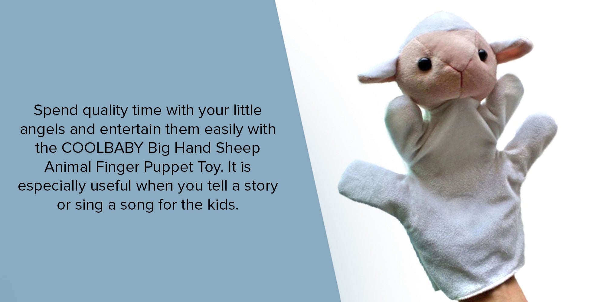 Big Hand Sheep Animal Finger Puppet Toy 22cm
