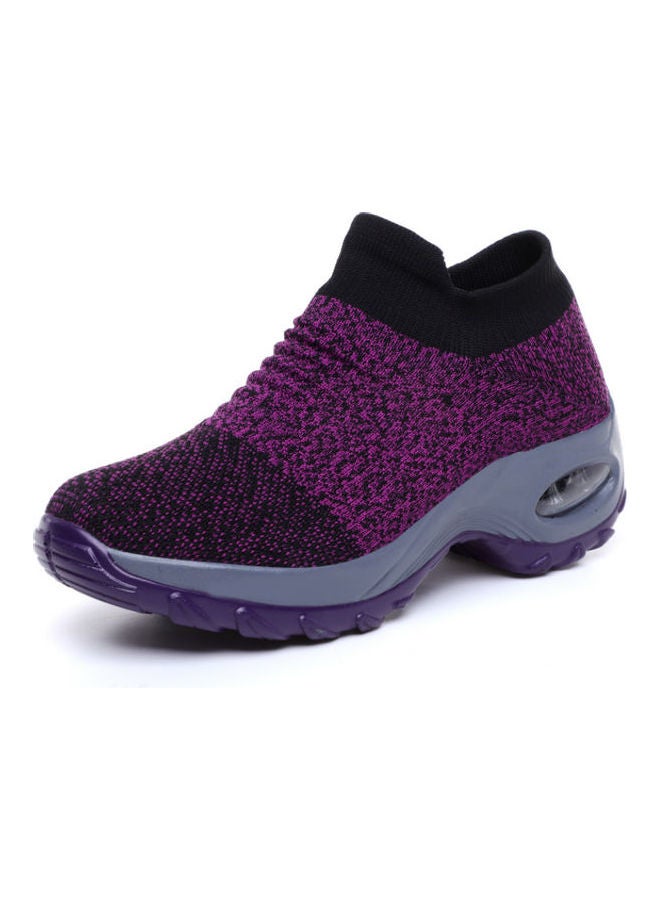 Mesh Detail Slip-On Shoes Purple/Grey