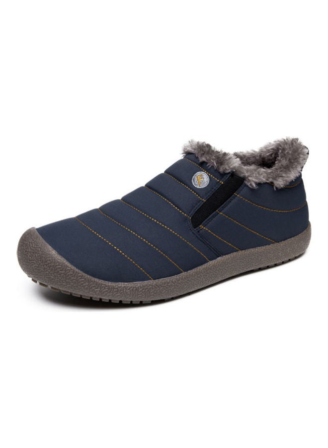 Fur Detail Slip-On Shoes Blue/Grey