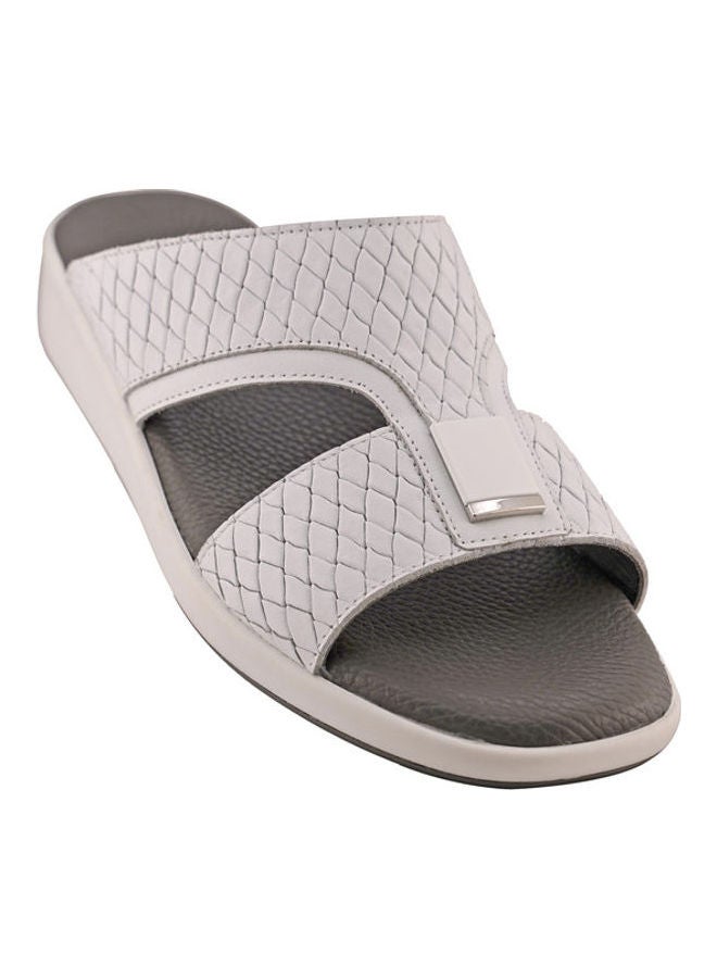 Comfortable Buckle Style Arabic Sandals White