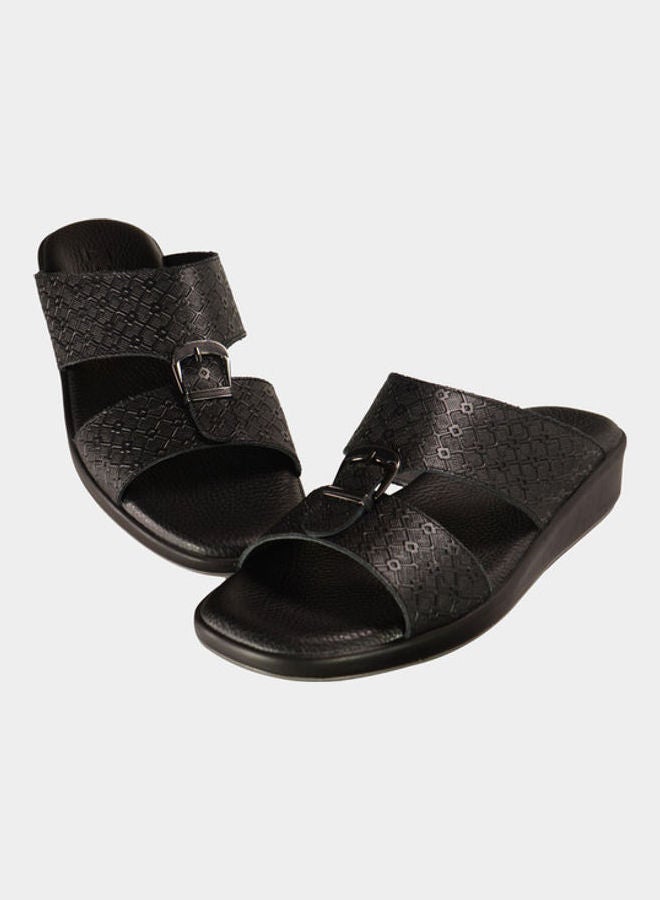 Comfortable Buckle Style Arabic Sandals Black