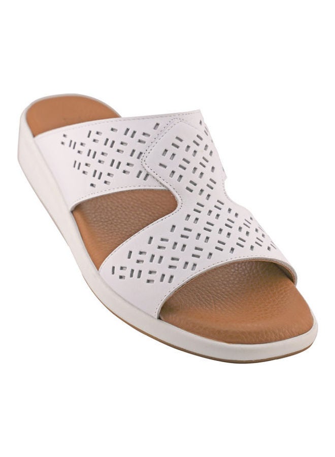 Comfortable Slip-On Arabic Sandals White