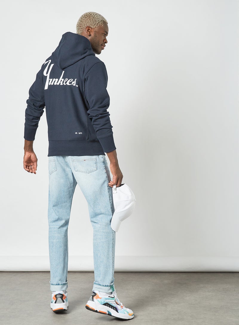 New York MLB Reverse Weave Hoodie Blue