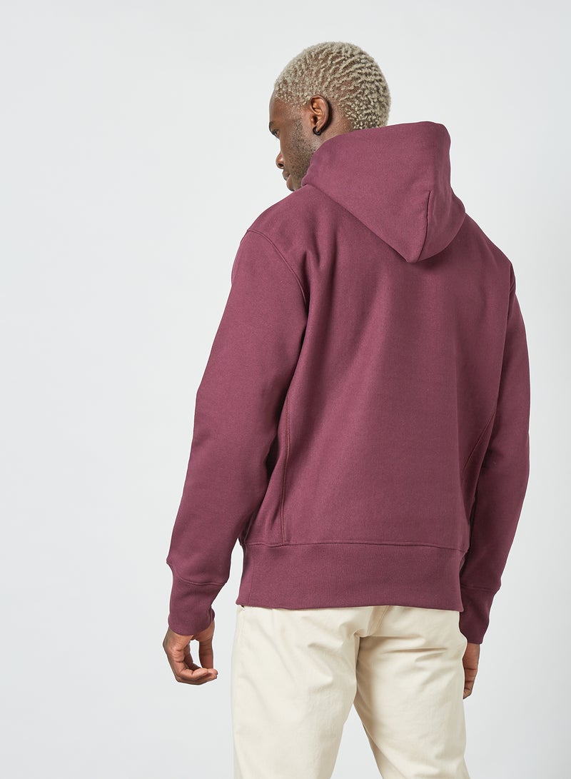 College Reverse Weave Hoodie Purple