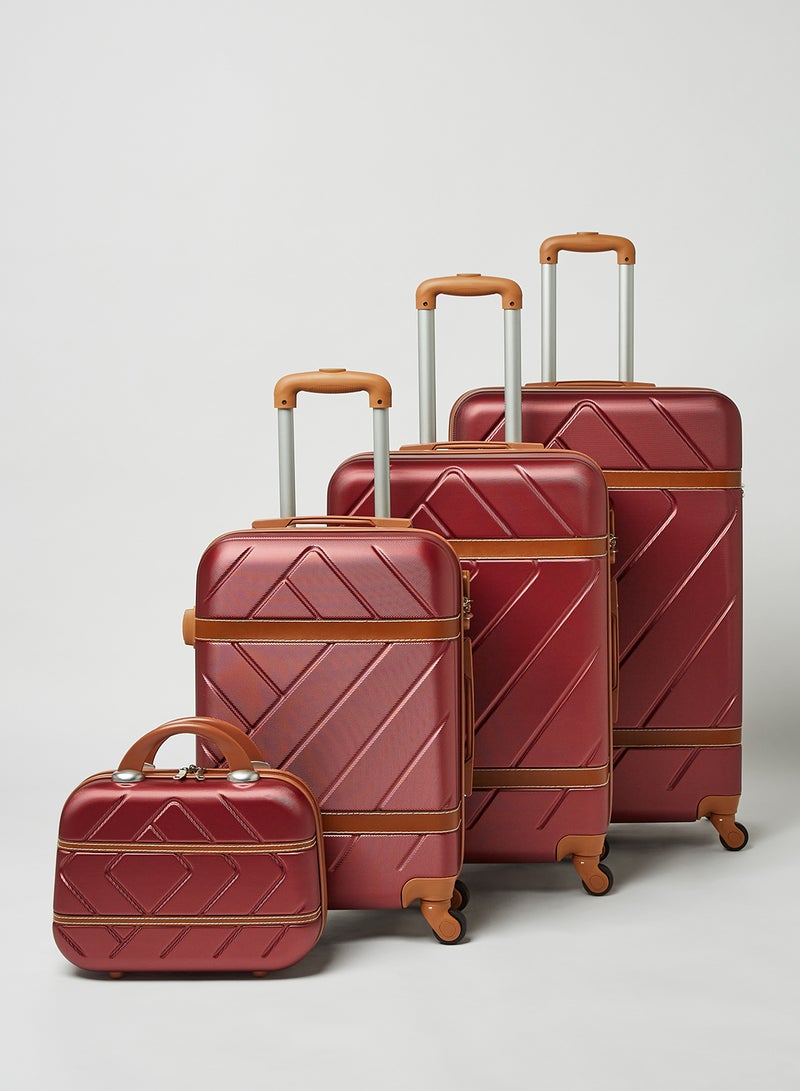 4-Piece Ultra Light Luggage Set Red