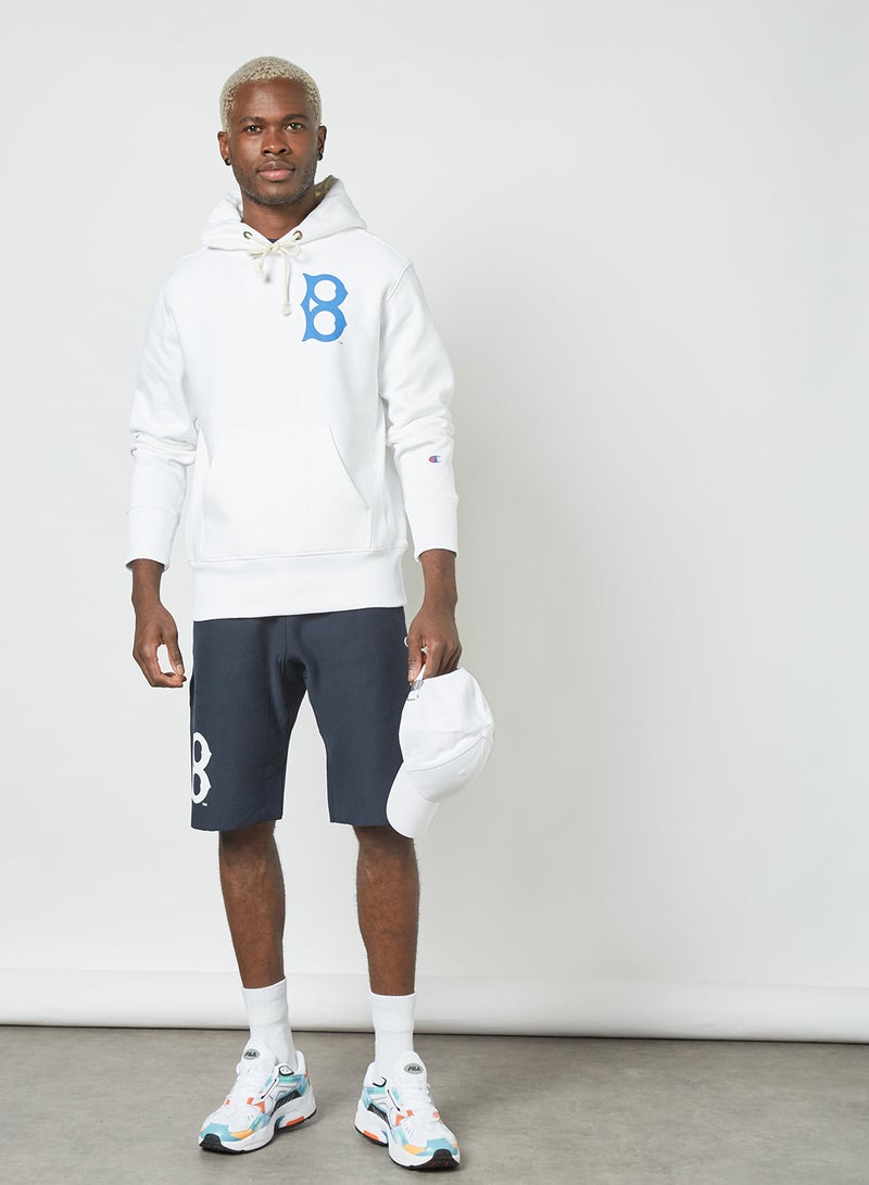 Brooklyn MLB Reverse Weave Hoodie White