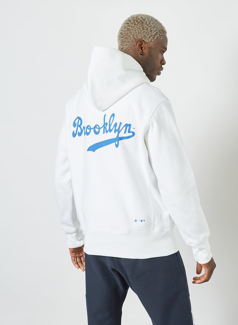 Brooklyn MLB Reverse Weave Hoodie White