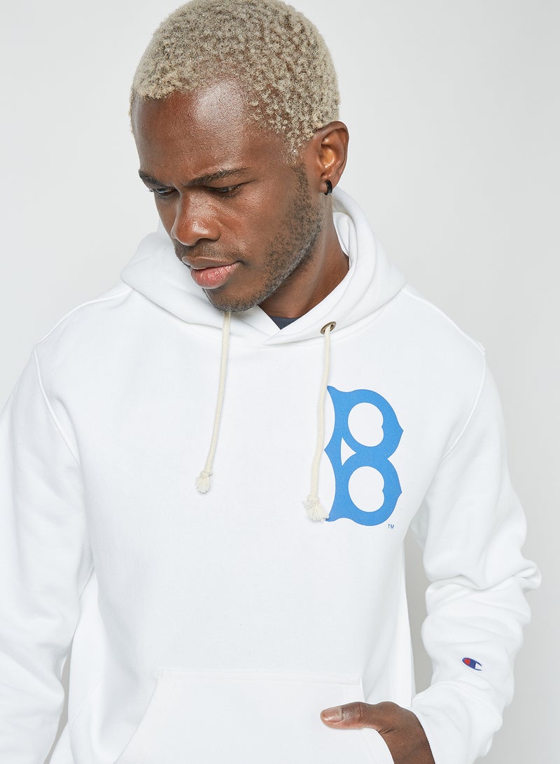 Brooklyn MLB Reverse Weave Hoodie White