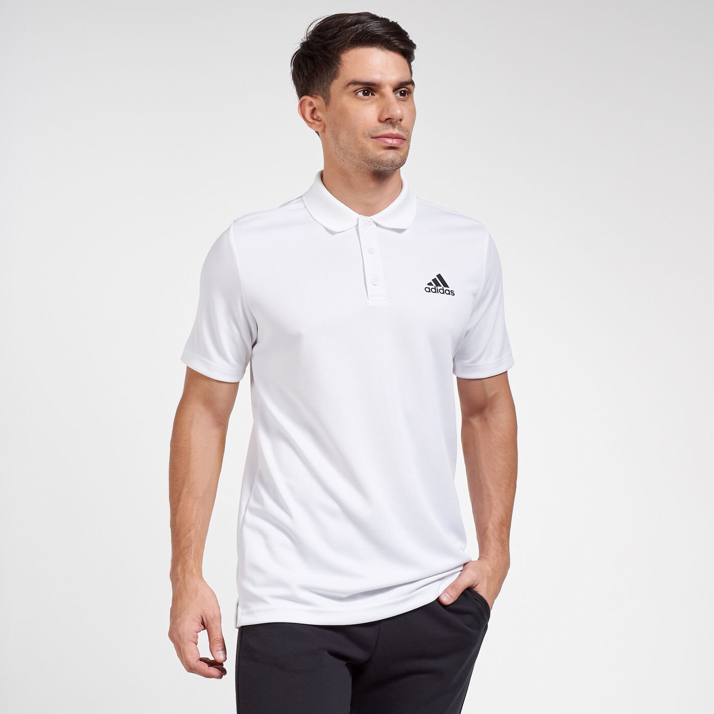 Men's Designed 2 Move 3-Stripes Polo T-Shirt
