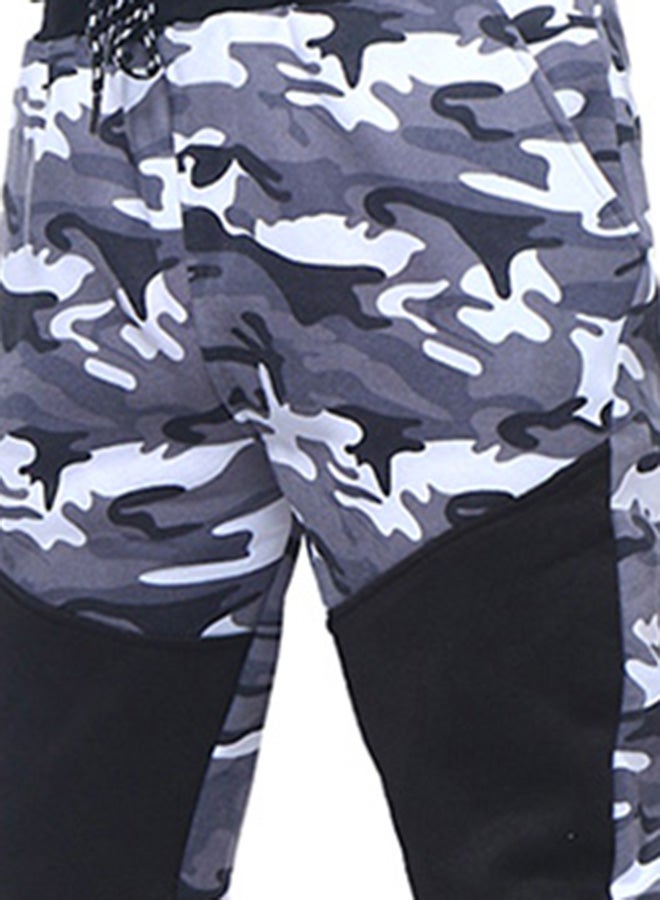 Camouflage Drawstring Joggers Grey/Black