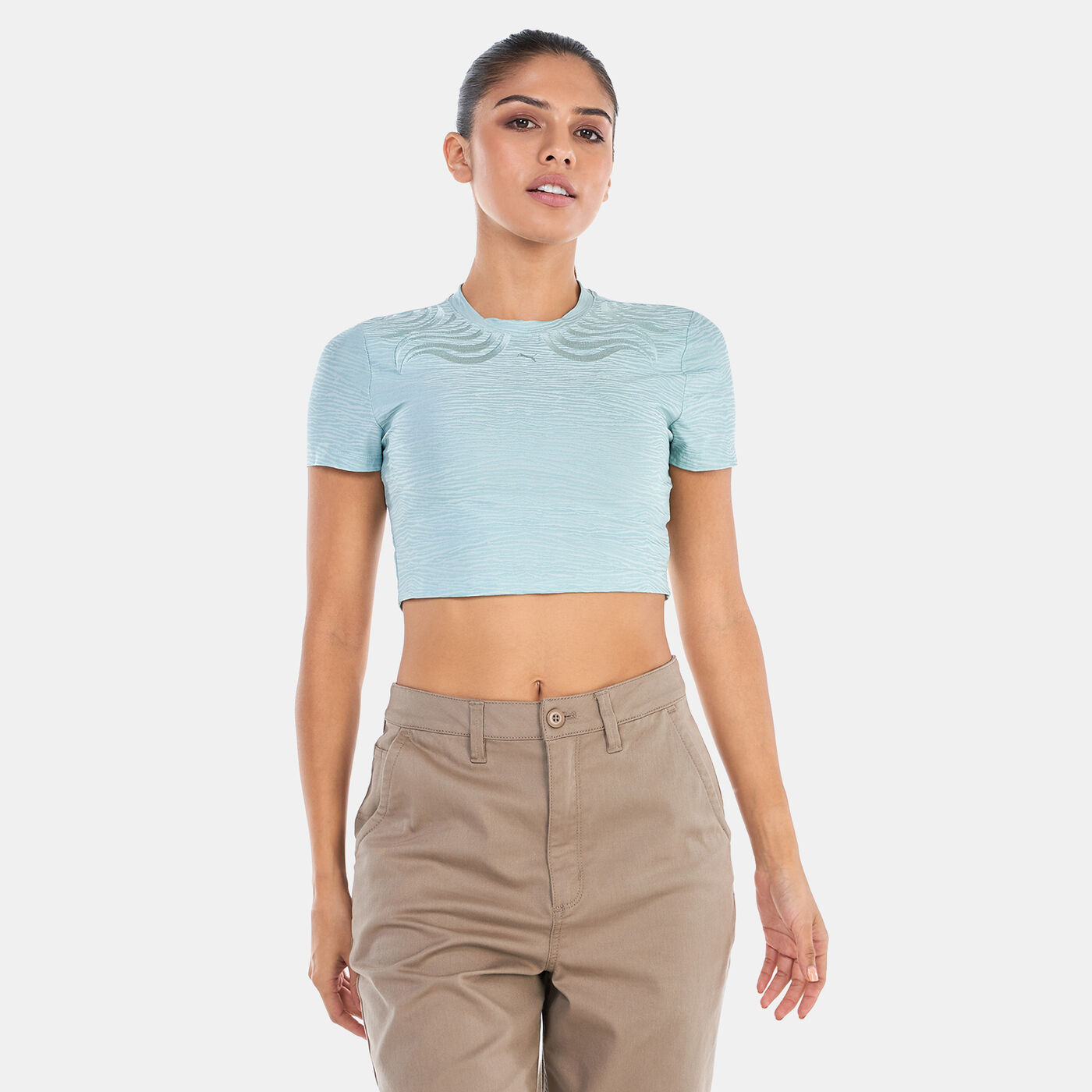 Women's Snow Tiger Cropped T-shirt